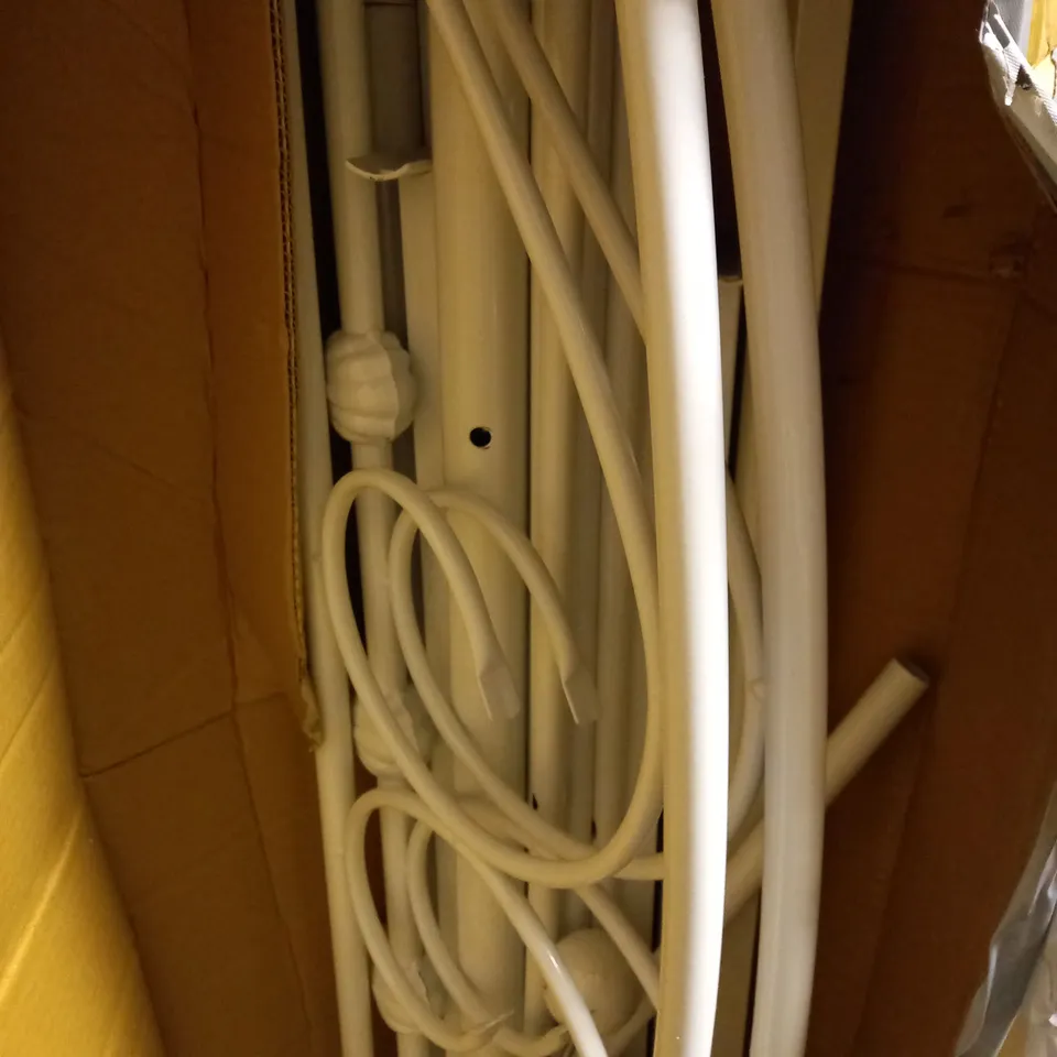 WHITE SHELL POST METAL BED FRAME - COLLECTION ONLY