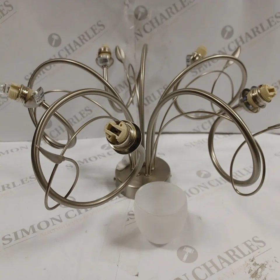 JOHN LEWIS AMARA SEMI FLUSH SATIN NICKEL FINISH LIGHT FITTING