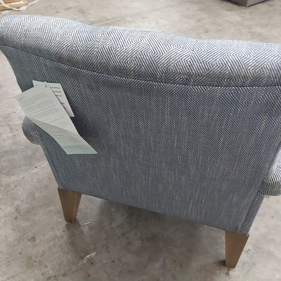 QUALITY BRITISH MADE LOUNGE Co EASY CHAIR BLUE DENIM FABRIC 