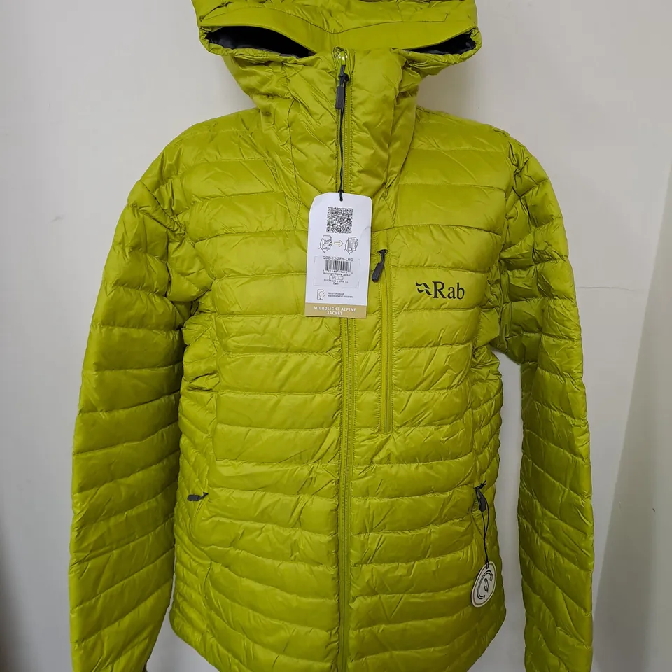 RAB MICROLIGHT ALPINE JACKET IN ZEST - UK L