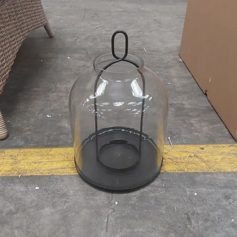 DESIGNER GLASS/METAL LANTERN 