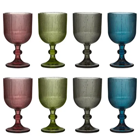 BOXED MARLO HOME CO. ARAYIAH DRINKING GLASS SET - SET OF 8