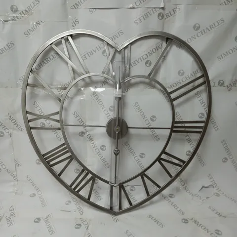 HOMETIME METAL HEART SHAPED WALL CLOCK