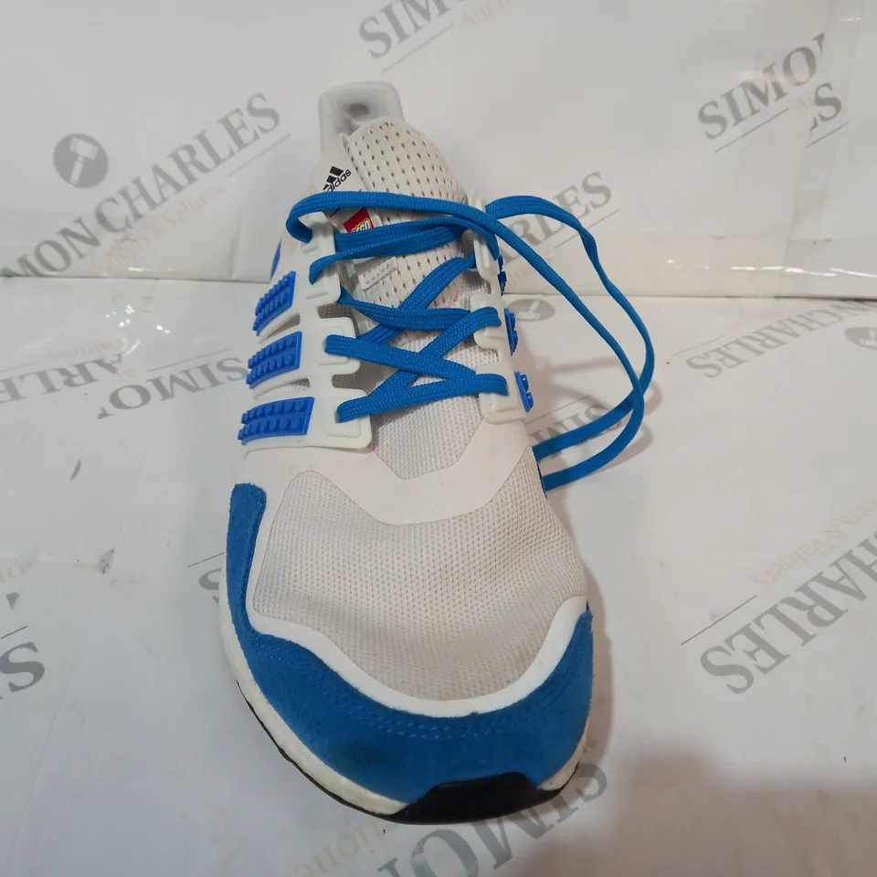 PAIR OF ADIDAS LEGO TRAINERS IN WHITE/BLUE UK SIZE 8.5