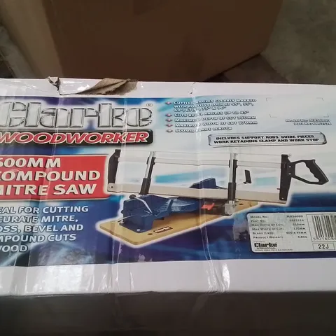 BOXED CLARKE WOODWORKER 600MM COMPOUND MITRE SAW