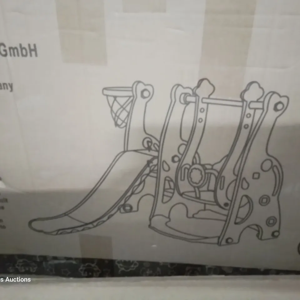 PALLET OF ASSORTED ITEMS TO INCLUDE, LA SCOOTA, OVERMONT CAST IRON PAN, PIN BOARD, CHILDS ACTIVITY CENTRE, INFLATABLE AIR BED, FOLDING STORAGE CRATES.