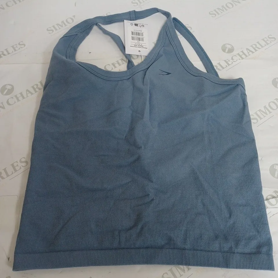 GYMSHARK RIBBED COTTON SEAMLESS REGULAR TANK TOP- MEDIUM