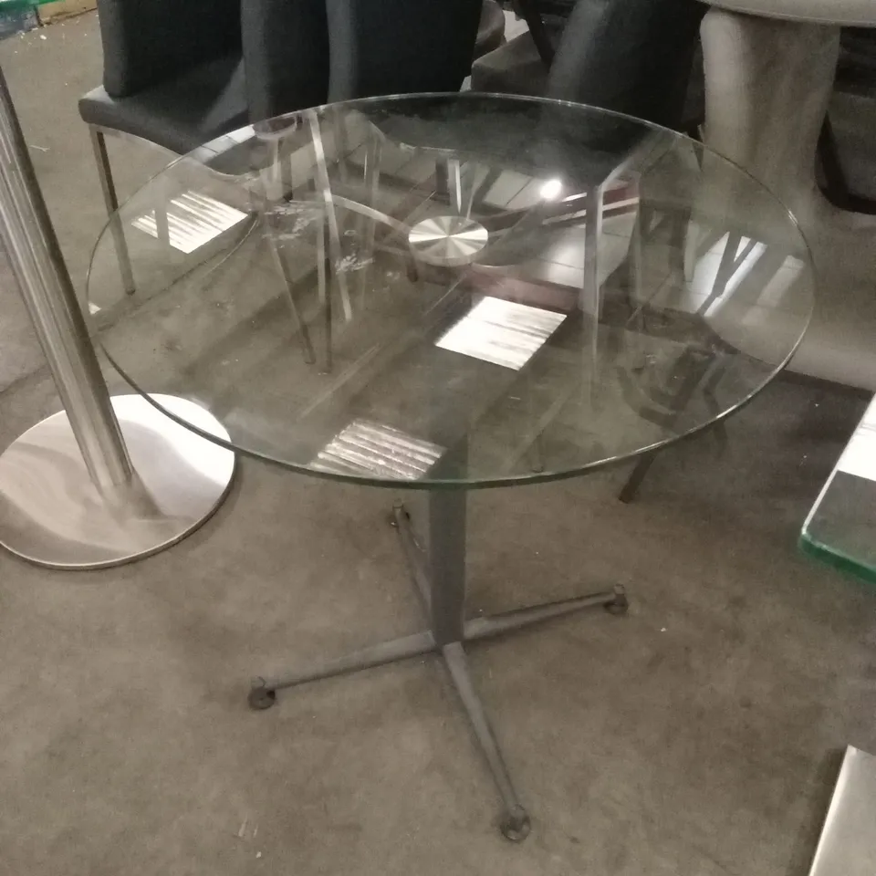 DESIGNER ROUND GLASS TOP TABLE