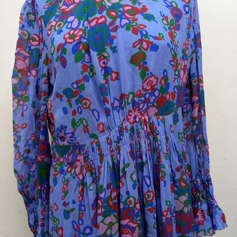 LK BENNET FLORAL DRESS IN BLUE - UK 10