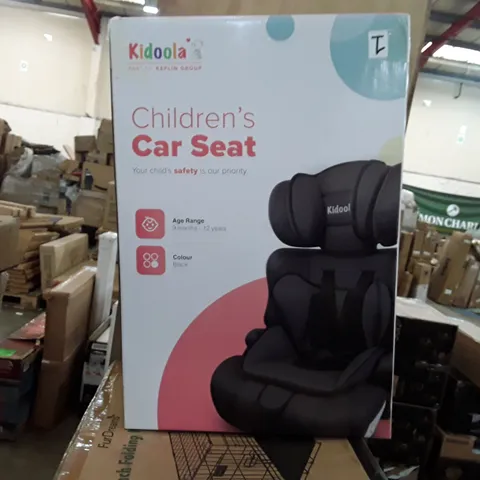 BOXED KIDOOLA CHILDREN'S CAR SEAT - BLACK 