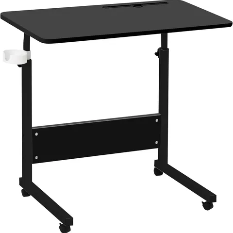 BOXED GRANDMA SHARK 80 × 40 CM LAPTOP TABLE FOR SOFA OR BED, LAPTOP DESK, STANDING HEIGHT ADJUSTABLE COMPUTER DESK, PORTABLE SIDE BED SOFA TABLE - BLACK
