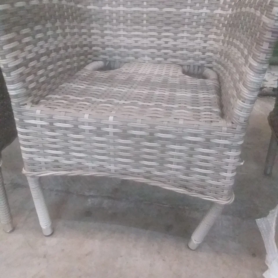 X4 RATTAN EFFECT GARDEN CHAIRS GREY