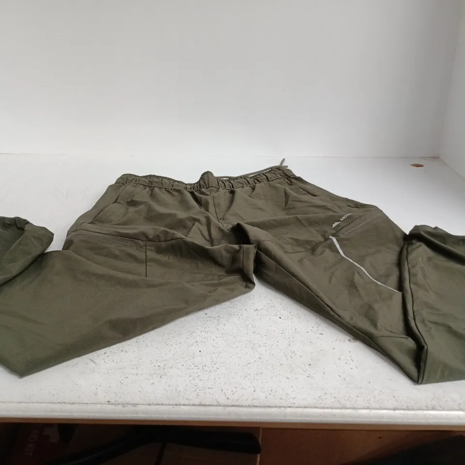 MONTERRAIN OLIVE GREEN HIKING TROUSERS – MEN'S, UK SIZE L