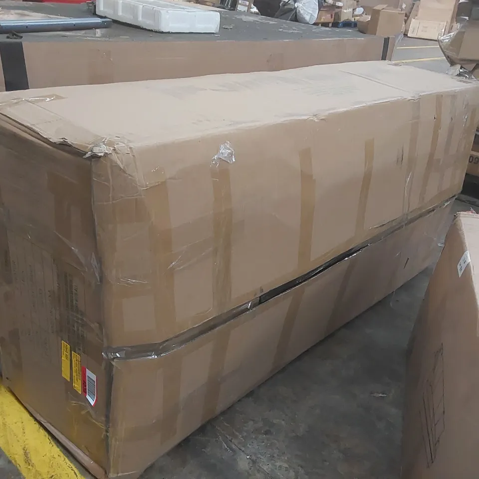 BOXED QUALITY DESIGNER ALEESHBA 2 SEAT FABRIC SOFA - BROWN