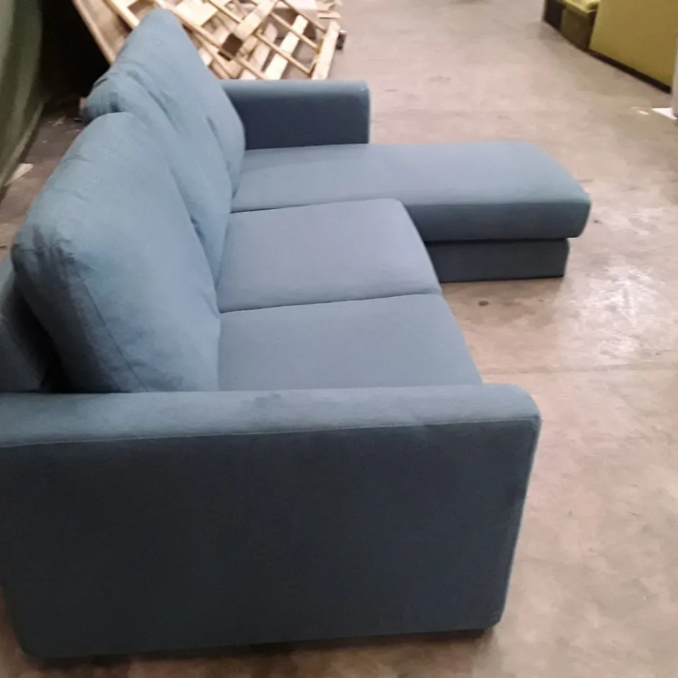 QUALITY DESIGNER DIESEL REVERSIBLE CORNER SOFA - TEAL FABRIC
