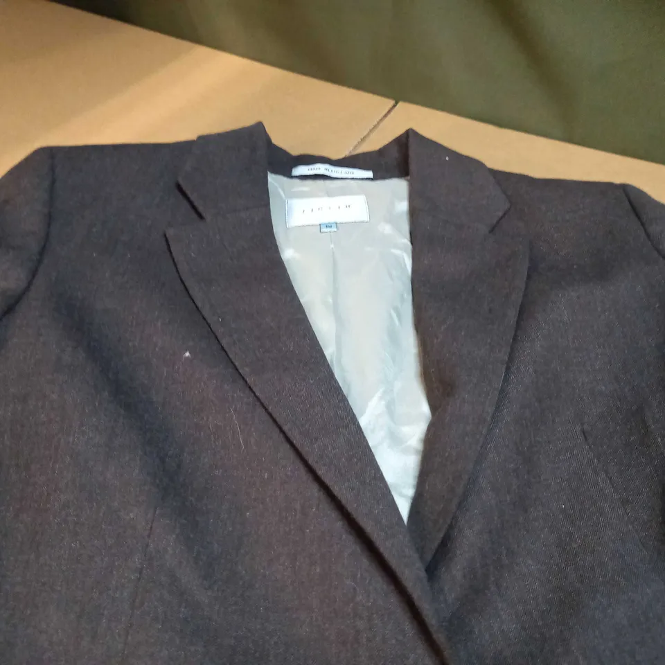 JIGSAW BROWN MARL FITTED BLAZER - SIZE 10