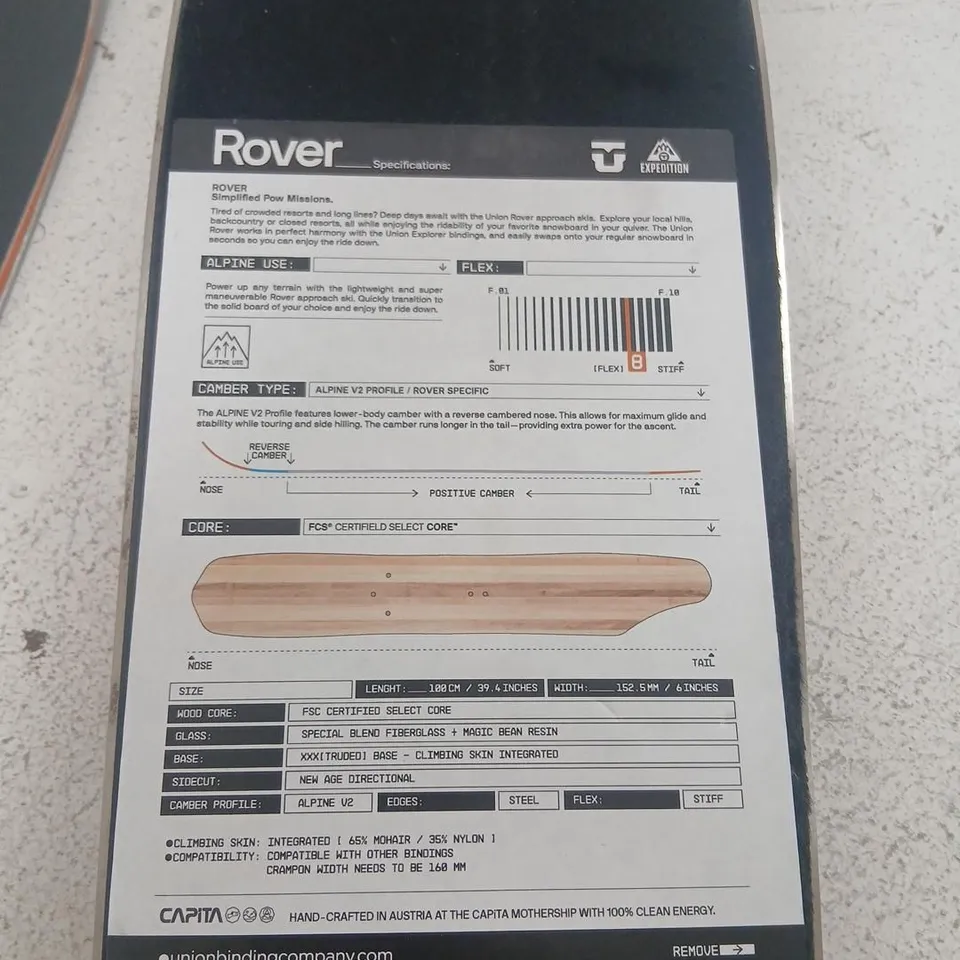 EXPEDITION UNION ROVER APPROACH SKIS