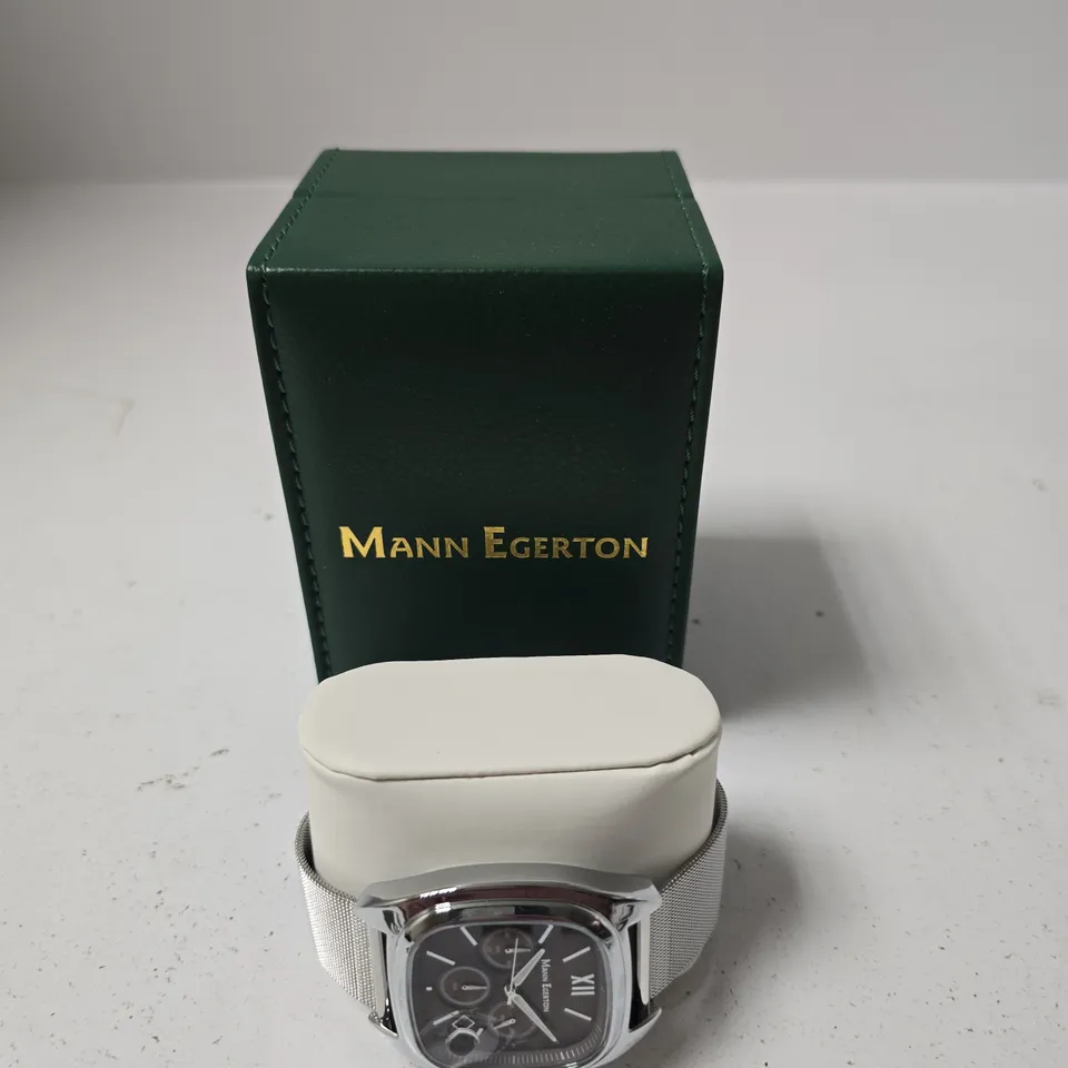 BOXED MANN EGERTON VECTOR STEEL BROWN WATCH