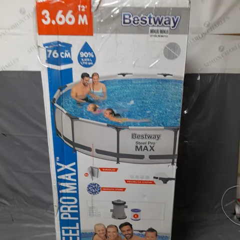 BOXED BESTWAY 12FT PRO MAX POOL WITH PUMP // COLLECTION ONLY