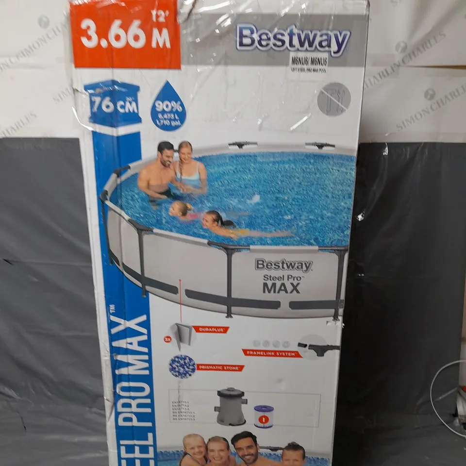 BOXED BESTWAY 12FT PRO MAX POOL WITH PUMP // COLLECTION ONLY RRP £199.99