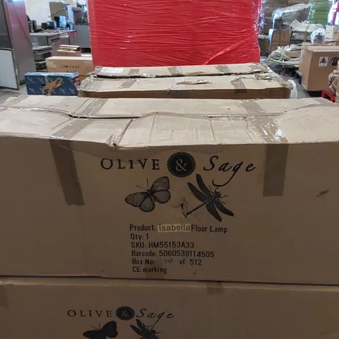 BOXED OLIVE & SAGE ISABELLA FLOOR LAMP (1 BOX)