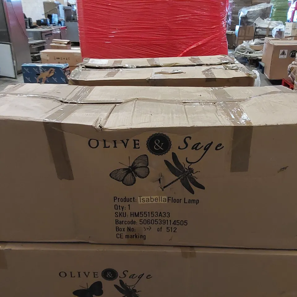 BOXED OLIVE & SAGE ISABELLA FLOOR LAMP (1 BOX)