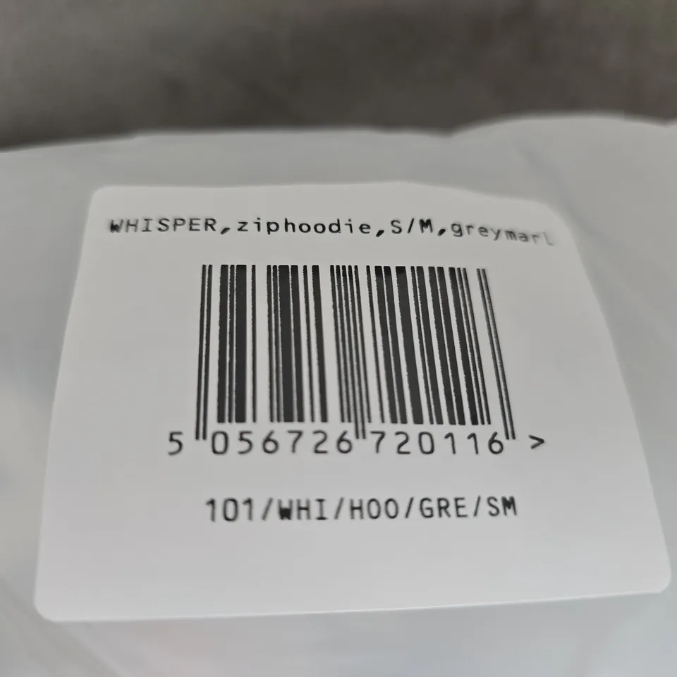 BAGGED NAMED COLLECTIVE NAMED WHISPER ZIP HOODIE – GREY MARL – SIZE S/M