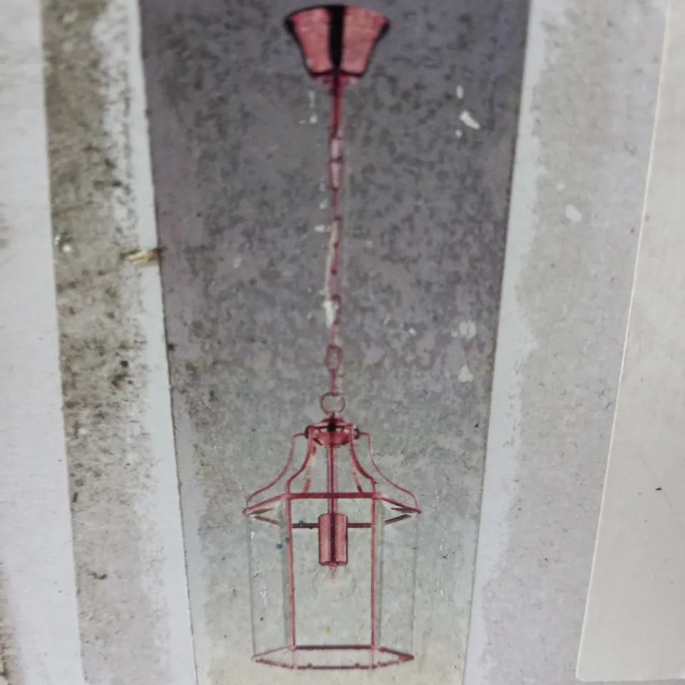 BOXED NOVA LUCE CASSANDRA METAL LANTERN PENDANT 1 LIGHT ROSE GOLD