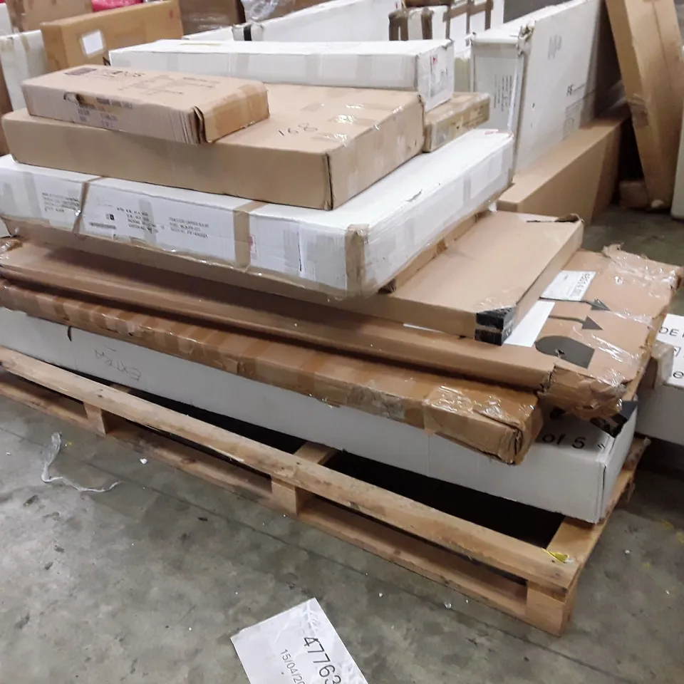 PALLET OF ASSORTED FLAT PACK FURNITURE PARTS 