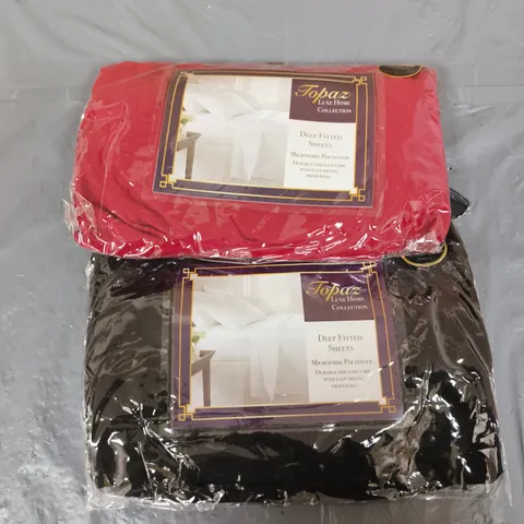 APPROXIMATELY 15 ASSORTED TOPAZ LUXE HOME COLLECTION DEEP FITTED SHEETS