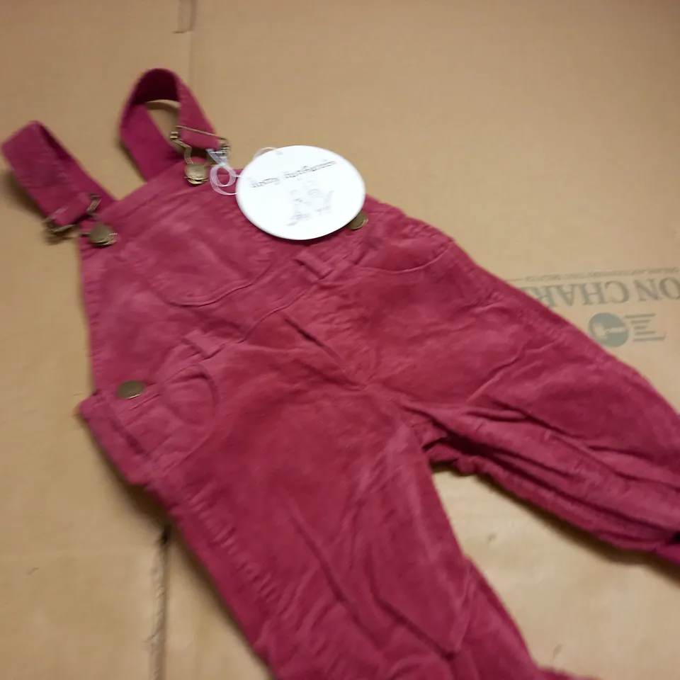 DOTTY DUNGAREES ROBIN RED CORD DUNGAREES - 6-12M