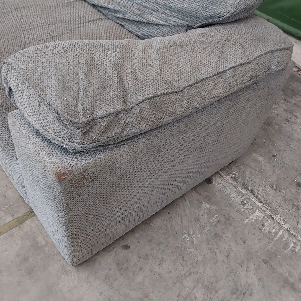 DESIGNER AYLESBURY THREE SEATER SOFA GREY FABRIC 