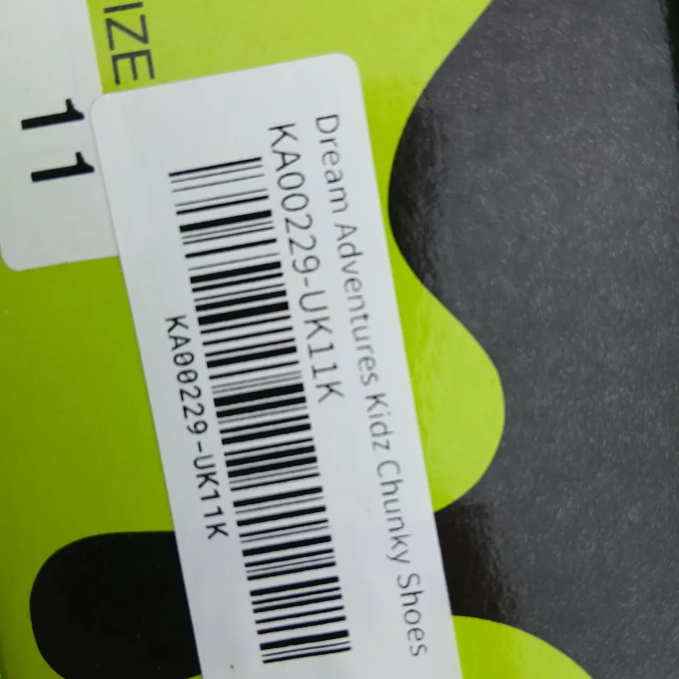 KOI KIDZ DREAM ADVENTURES KIDS CHUNKY SHOES - BLACK WITH HEART BUCKLES, PURPLE HEART PATCH, UK 1