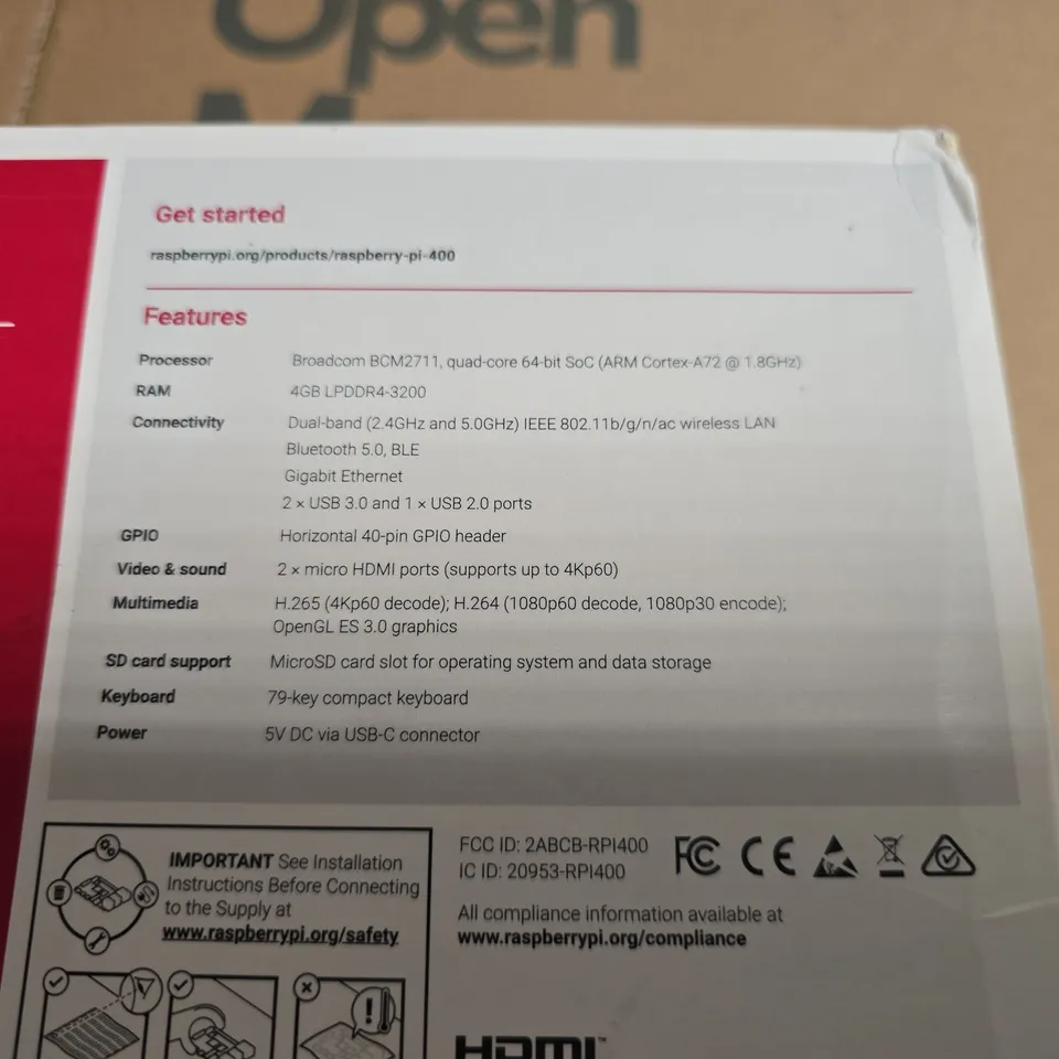 RASPBERRY PI 400 PERSONAL COMPUTER KIT – WHITE KEYBOARD, BOXED