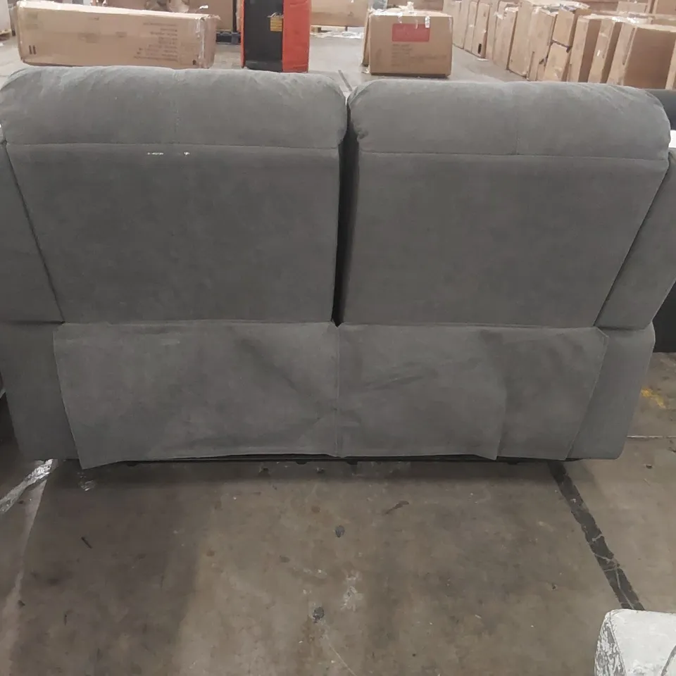 QUALITY DESIGNER 2 SEATER FABRIC UPHOLSTERED MANUAL RECLINER SOFA