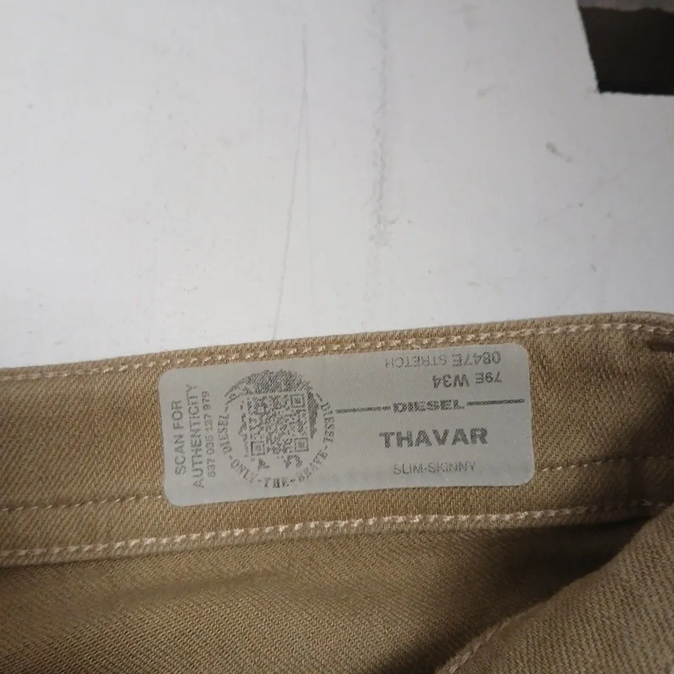 DIESEL THAVAR SLIM SKINNY JEANS – KHAKI DENIM 34W
