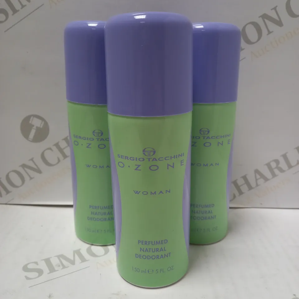 LOT OF APPROX 12 X 150ML SERGIO TACCHINI OZONE FOR WOMEN PERFUMED NATURAL DEODORANT - COLLECTION ONLY 