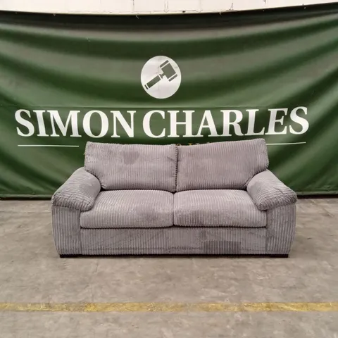 AMALFI STANDARD BACK FABRIC 3 SEATER SOFA - CHARCOAL