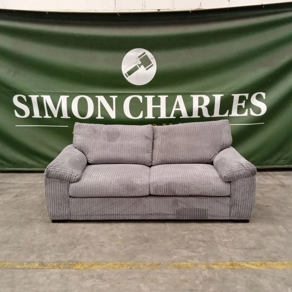 AMALFI STANDARD BACK FABRIC 3 SEATER SOFA - CHARCOAL RRP £579