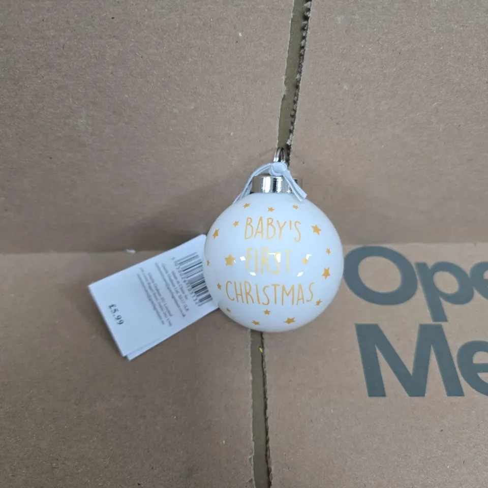 BOX OF 12 GISELA GRAHAM BABY'S FIRST CHRISTMAS HANGING TREE DECORATIONS