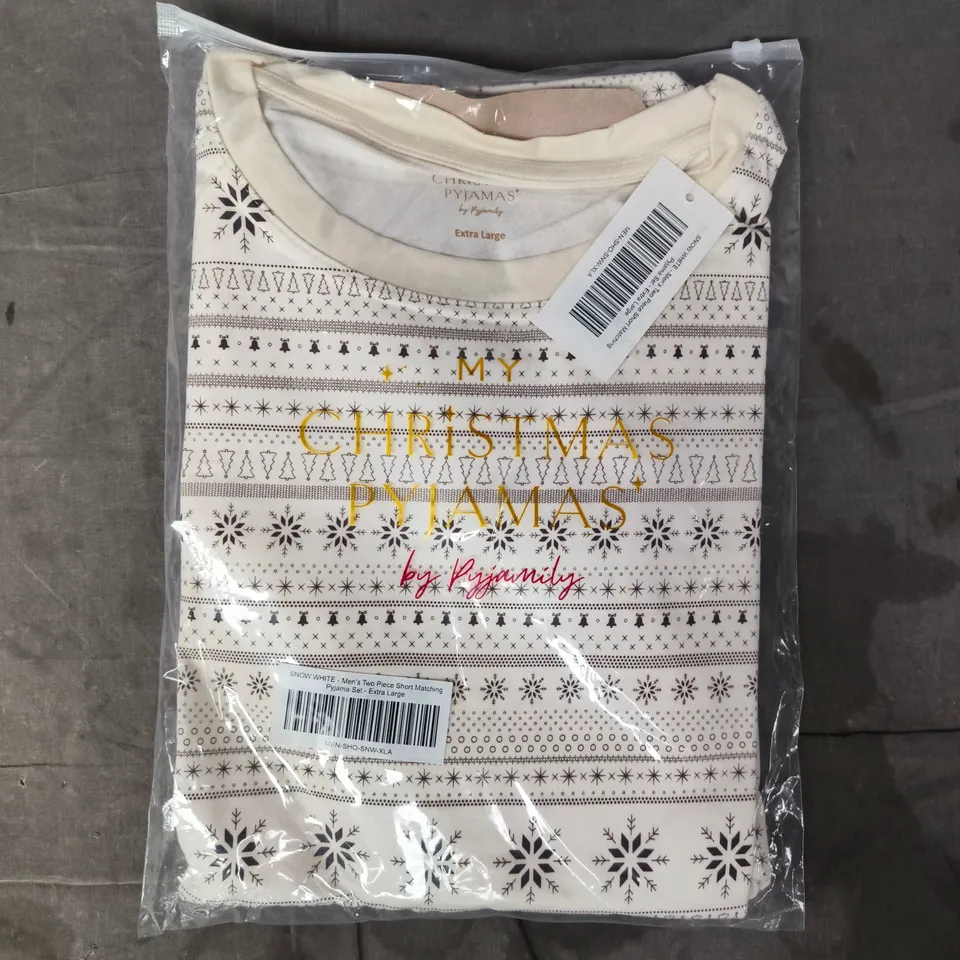 BAGGED SNOW WHITE MEN'S TWO PIECE SHORT MATCHING PYJAMA SET SIZE XL