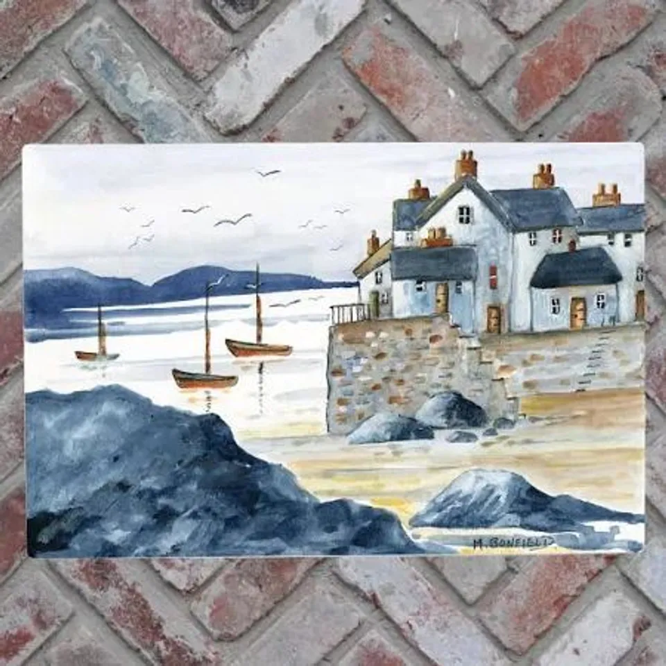 BOXED HARBOUR CERAMIC TILE WALL DECOR