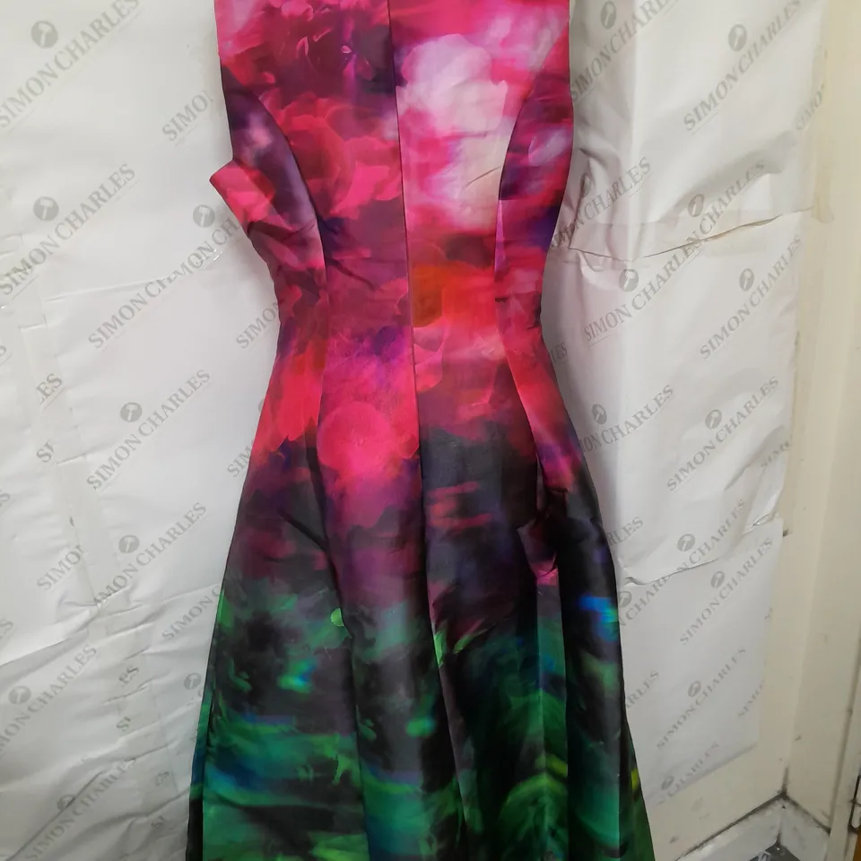 COAST SLEEVELESS TAILORED DRESS IN PINK AND GREEN FLORAL SIZE 10