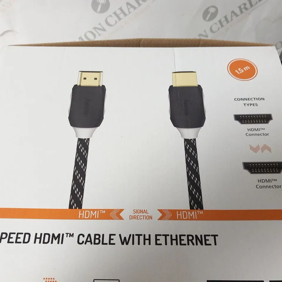 BOX OF APPROXIMATELY 24 BRAND NEW BOXED HAMA HIGH SPEED HDMI CABLE WITH ETHERNET 1.5M