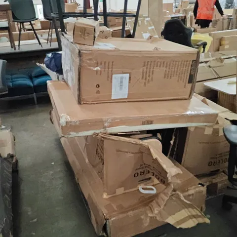 PALLET OF ASSORTED HOUSEHOLD GOODS AND PRODUCTS TO INCLUDE;BAR STOOLS, MATTRESS TOPPER,SUN LOUNGER