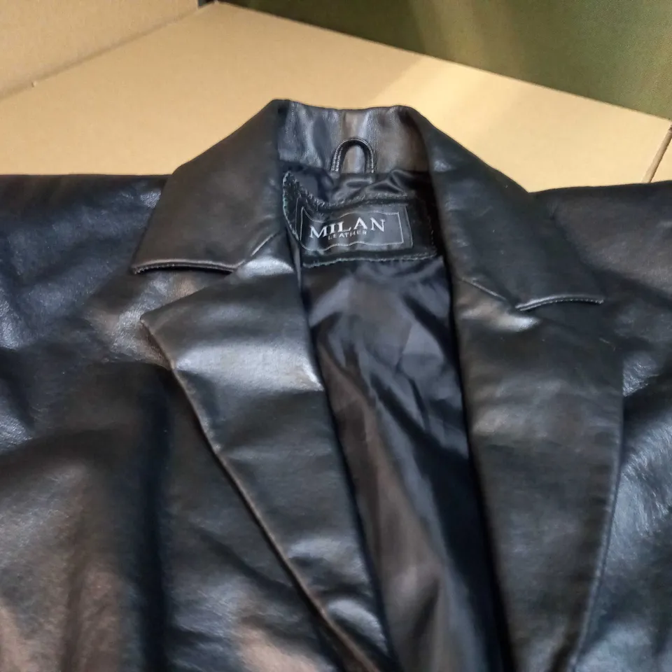 MILAN BLACK LEATHER JACKET - SIZE 18
