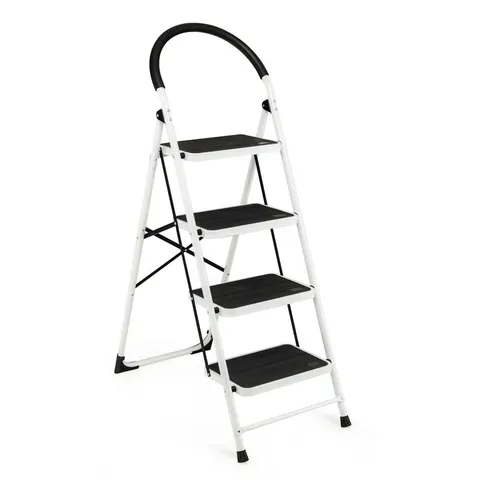 BOXED 4-STEP STEEL LIGHTWEIGHT FOLDING STEP LADDER