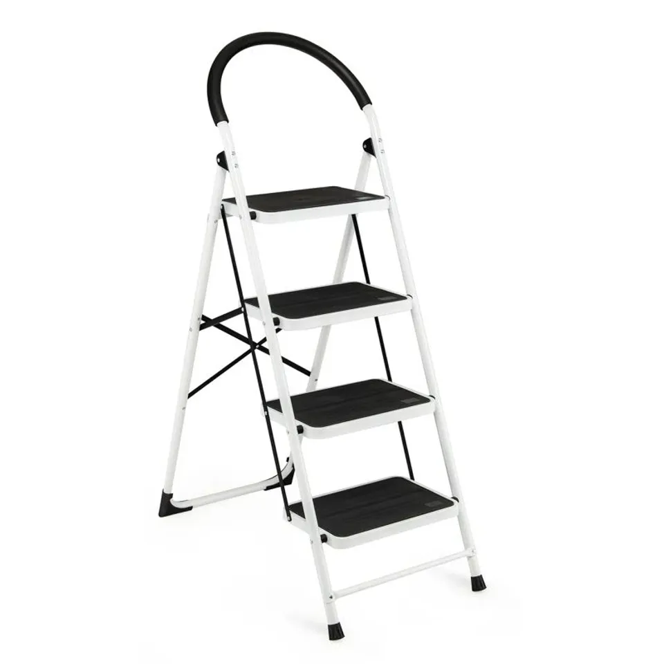 BOXED 4-STEP STEEL LIGHTWEIGHT FOLDING STEP LADDER