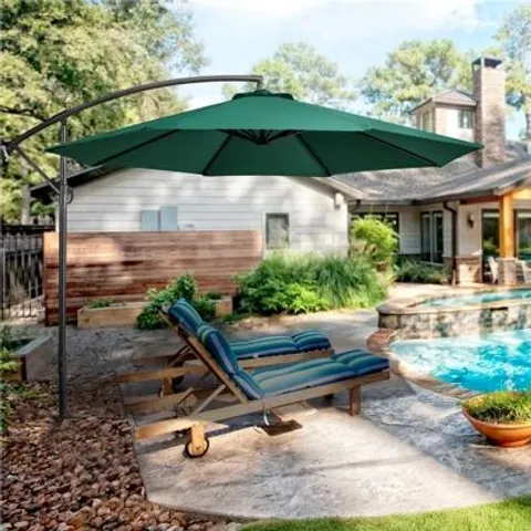 BOXED 289CM DARK GREEN CANTILEVER PARASOL