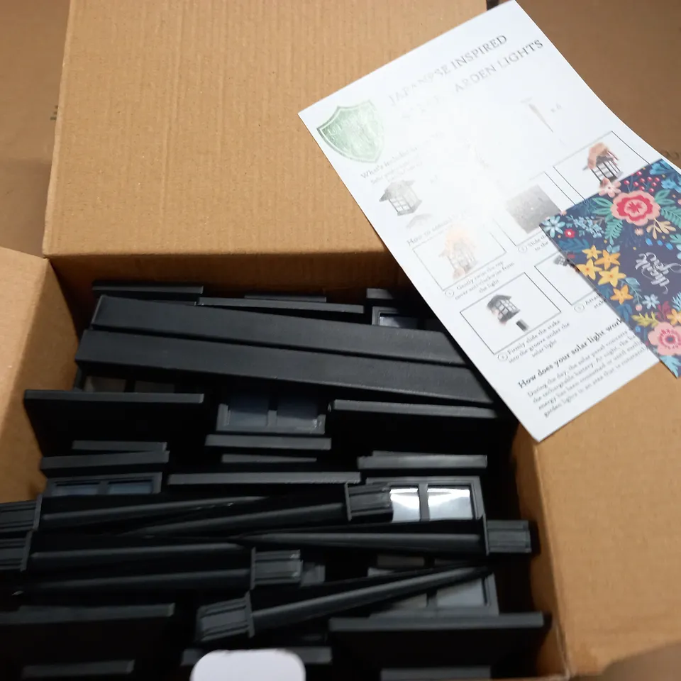 LOT OF 2 6-PACK BOXES OF JAPANESE INSPIRED SOLAR GARDEN LED LIGHTS